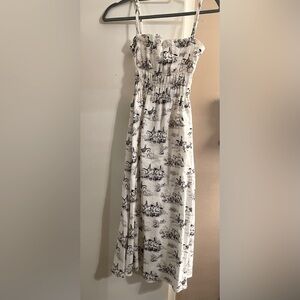 Reformation Linen Faust A-Line Dress in Brittania Print
